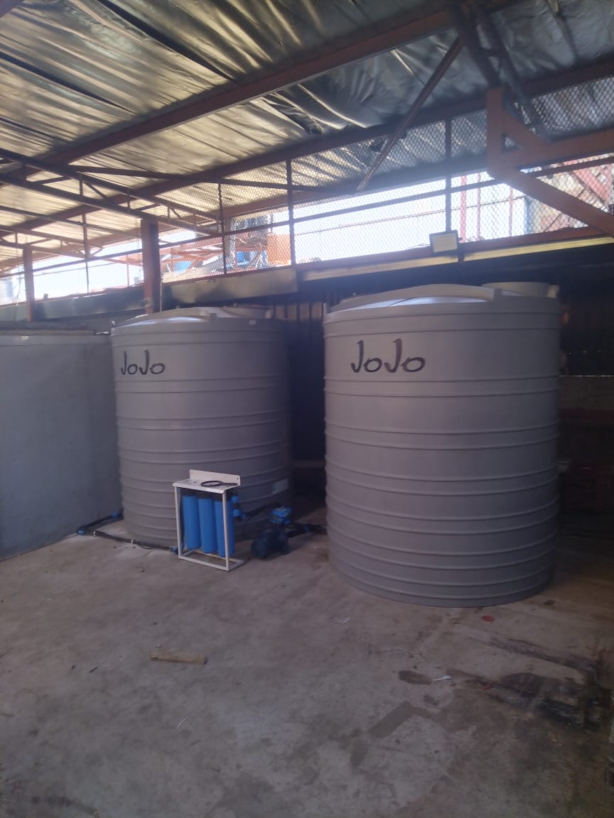 Jojo tanks installation indoors